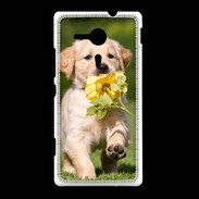 Coque Sony Xpéria SP Chiot Golden red river