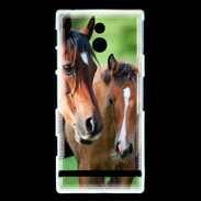 Coque Sony Xperia P Jument et son poulain
