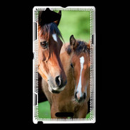 Coque Sony Xperia L Jument et son poulain