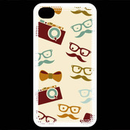 Coque iPhone 4 / iPhone 4S Moustache lunette et chapeau