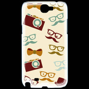Coque Samsung Galaxy Note 2 Moustache lunette et chapeau