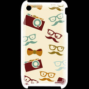 Coque iPhone 3G / 3GS Moustache lunette et chapeau