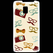 Coque LG P990 Moustache lunette et chapeau