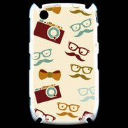 Coque Blackberry 8520 Moustache lunette et chapeau
