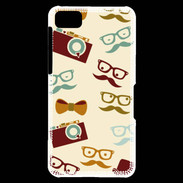 Coque Blackberry Z10 Moustache lunette et chapeau
