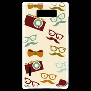 Coque LG Optimus L7 Moustache lunette et chapeau