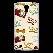 Coque Samsung Galaxy Mega Moustache lunette et chapeau