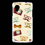 Coque LG Nexus 5 Moustache lunette et chapeau