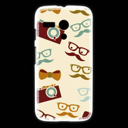 Coque Motorola G Moustache lunette et chapeau