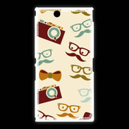 Coque Sony Xpéria Z Ultra Moustache lunette et chapeau
