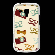 Coque Samsung Galaxy Trend Moustache lunette et chapeau