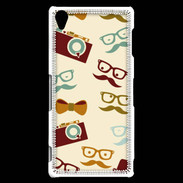 Coque Sony Xperia Z3 Moustache lunette et chapeau