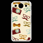 Coque LG G Pro Moustache lunette et chapeau