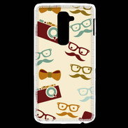Coque LG G2 Moustache lunette et chapeau
