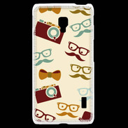 Coque LG F6 Moustache lunette et chapeau