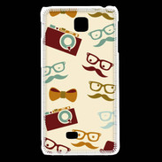 Coque LG F5 Moustache lunette et chapeau