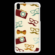 Coque HTC Desire 816 Moustache lunette et chapeau