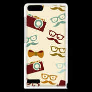 Coque Huawei Ascend G6 Moustache lunette et chapeau
