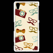 Coque Sony Xperia Z2 Moustache lunette et chapeau