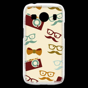 Coque Samsung Galaxy Ace4 Moustache lunette et chapeau