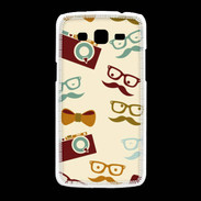 Coque Samsung Galaxy Grand2 Moustache lunette et chapeau