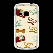 Coque Samsung Galaxy Young Moustache lunette et chapeau
