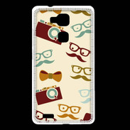 Coque Huawei Ascend Mate 7 Moustache lunette et chapeau