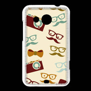 Coque HTC Desire 200 Moustache lunette et chapeau