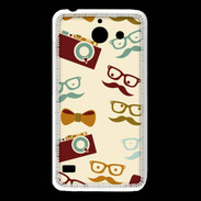 Coque Huawei Y550 Moustache lunette et chapeau