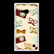 Coque Nokia Lumia 735 Moustache lunette et chapeau