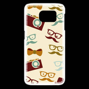 Coque Samsung Galaxy S6 edge Moustache lunette et chapeau