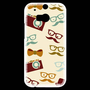 Coque HTC One M8s Moustache lunette et chapeau