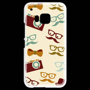 Coque HTC One M9 Moustache lunette et chapeau