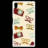 Coque Sony Xpéria Z5 Moustache lunette et chapeau