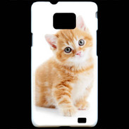 Coque Samsung Galaxy S2 Chaton marron et blanc