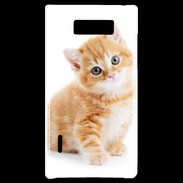 Coque LG Optimus L7 Chaton marron et blanc