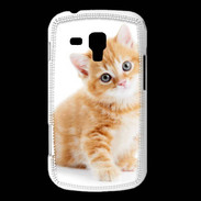 Coque Samsung Galaxy Trend Chaton marron et blanc
