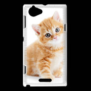 Coque Sony Xperia L Chaton marron et blanc