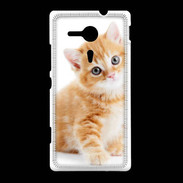 Coque Sony Xpéria SP Chaton marron et blanc