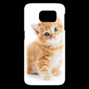 Coque Samsung Galaxy S6 edge Chaton marron et blanc