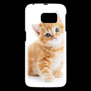Coque Samsung Galaxy S6 Chaton marron et blanc
