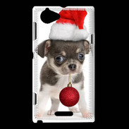 Coque Sony Xperia L Chihuahua de noël