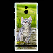 Coque Sony Xperia P Portrait d'un chaton gris