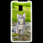 Coque LG P990 Portrait d'un chaton gris