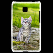 Coque LG Optimus L3 II Portrait d'un chaton gris