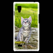 Coque LG Optimus L9 Portrait d'un chaton gris