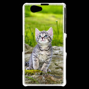 Coque Sony Xperia Z1 Compact Portrait d'un chaton gris