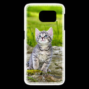 Coque Samsung Galaxy S6 edge Portrait d'un chaton gris