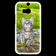 Coque HTC One M8s Portrait d'un chaton gris