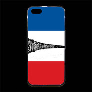 Coque iPhone 5/5S Premium Drapeau français et Tour Eiffel